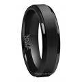Amazon Hot venda de 6 mm de tungstênio anéis pretos de jóias personalidade de tungstênio anel